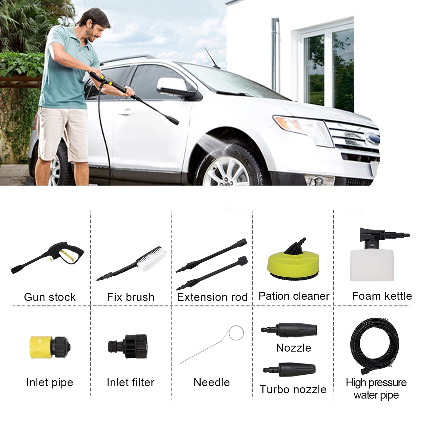 - Stream Pressure Washers Jet Washer for Patio | 135Bar 1650W 420L/H | Portable Power Washers -