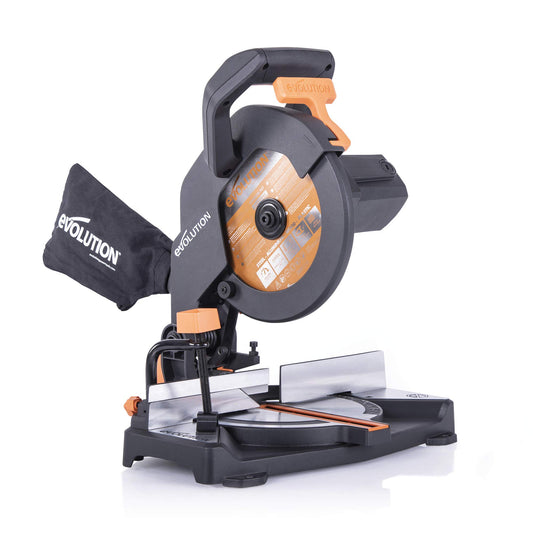 - Evolution Power Tools R210CMS Compound Mitre Saw | Multi-Material Cutting TCT Blade -