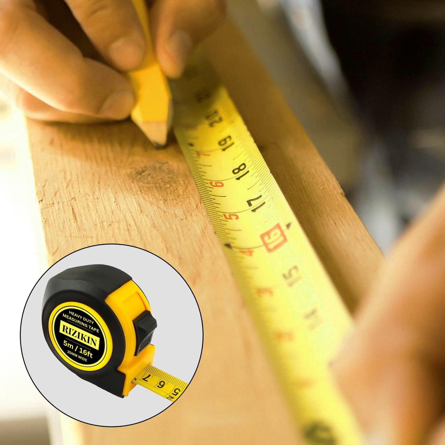 - Rizikin Heavy Duty Tape Measure 5m 16ft | Stainless Steel Measuring Tape | 5 Metre -