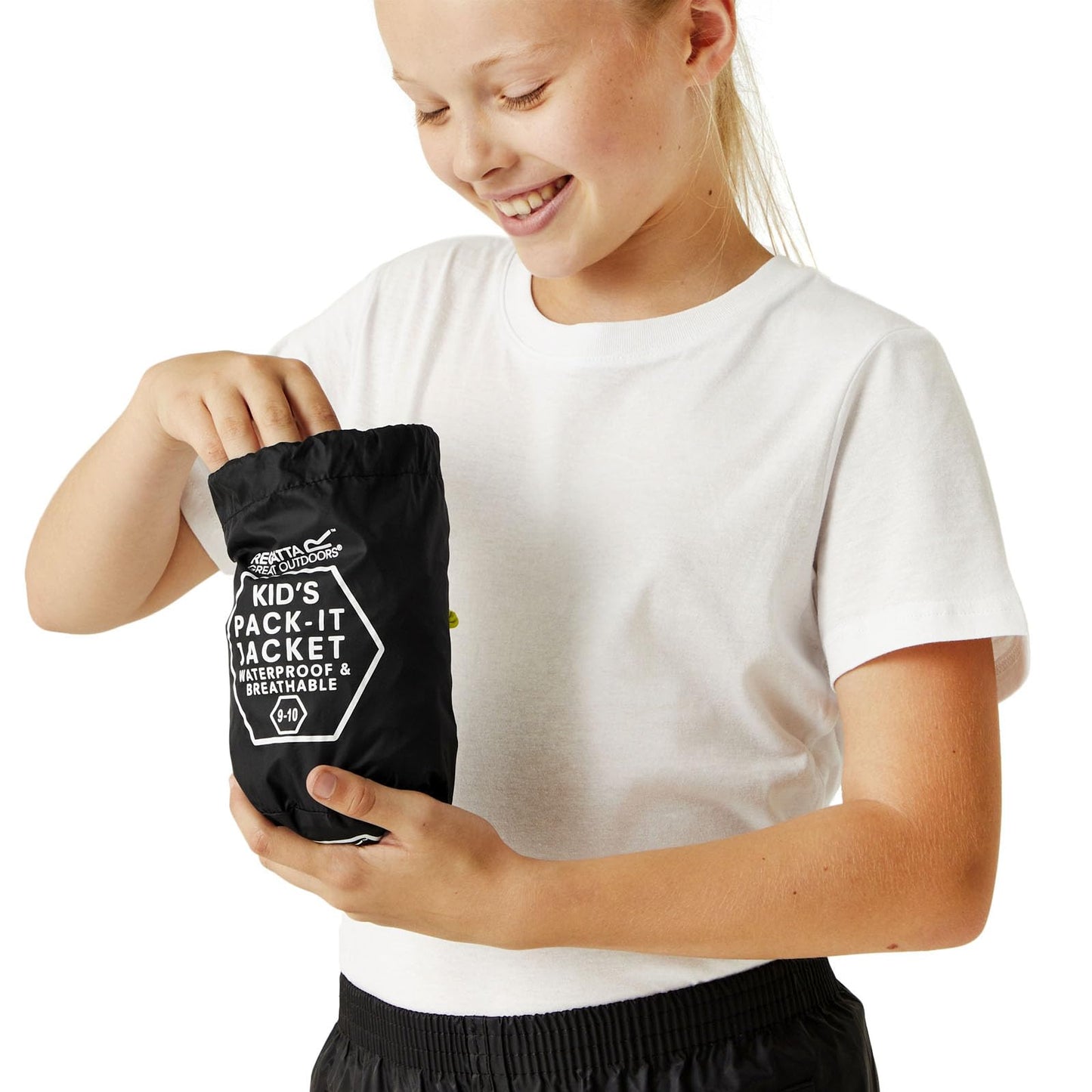 - Regatta Kids Pack it III Waterproof Jacket | Black -
