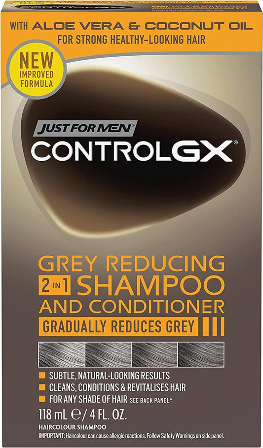- Just For Men Control GX 2-in-1 Shampoo & Conditioner | Gradually & Permanently Reduces Grey Hair With Each Wash -