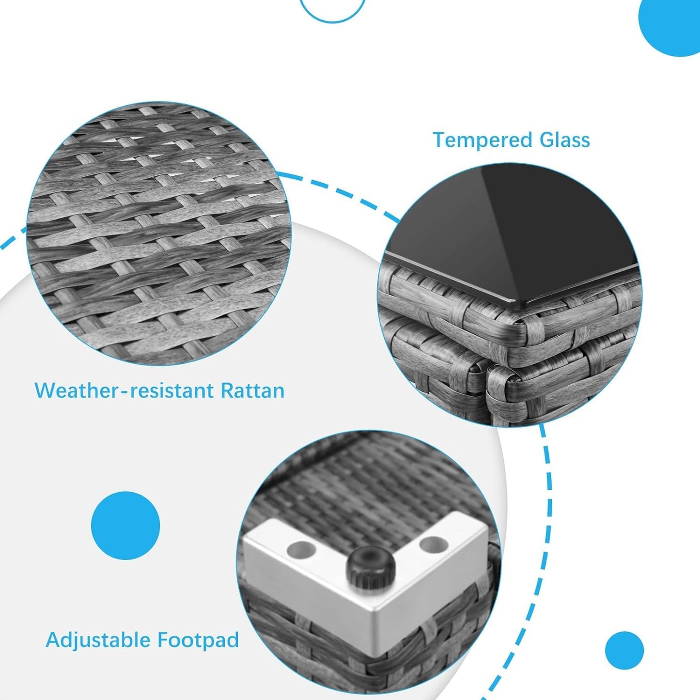 - TLGREEN 5PCS Garden Sofas Rattan Corner Furniture Set | All-Weather -