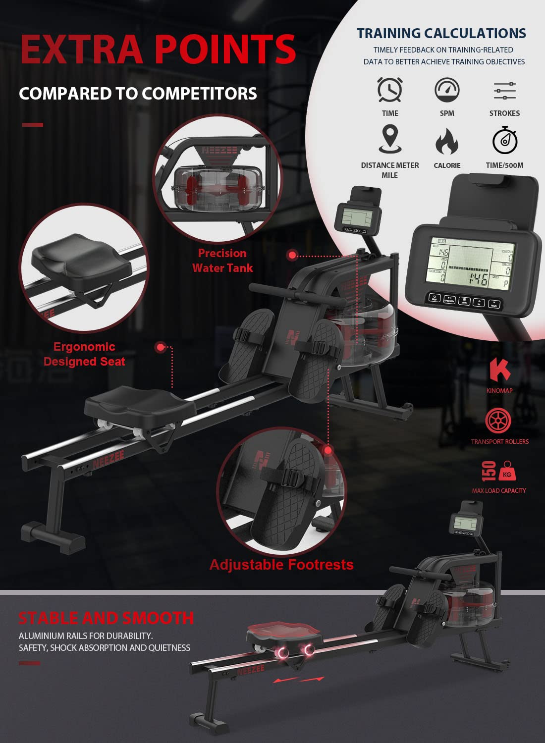 - Neezee Rowing Machine | Rower Machine for Home Gym -