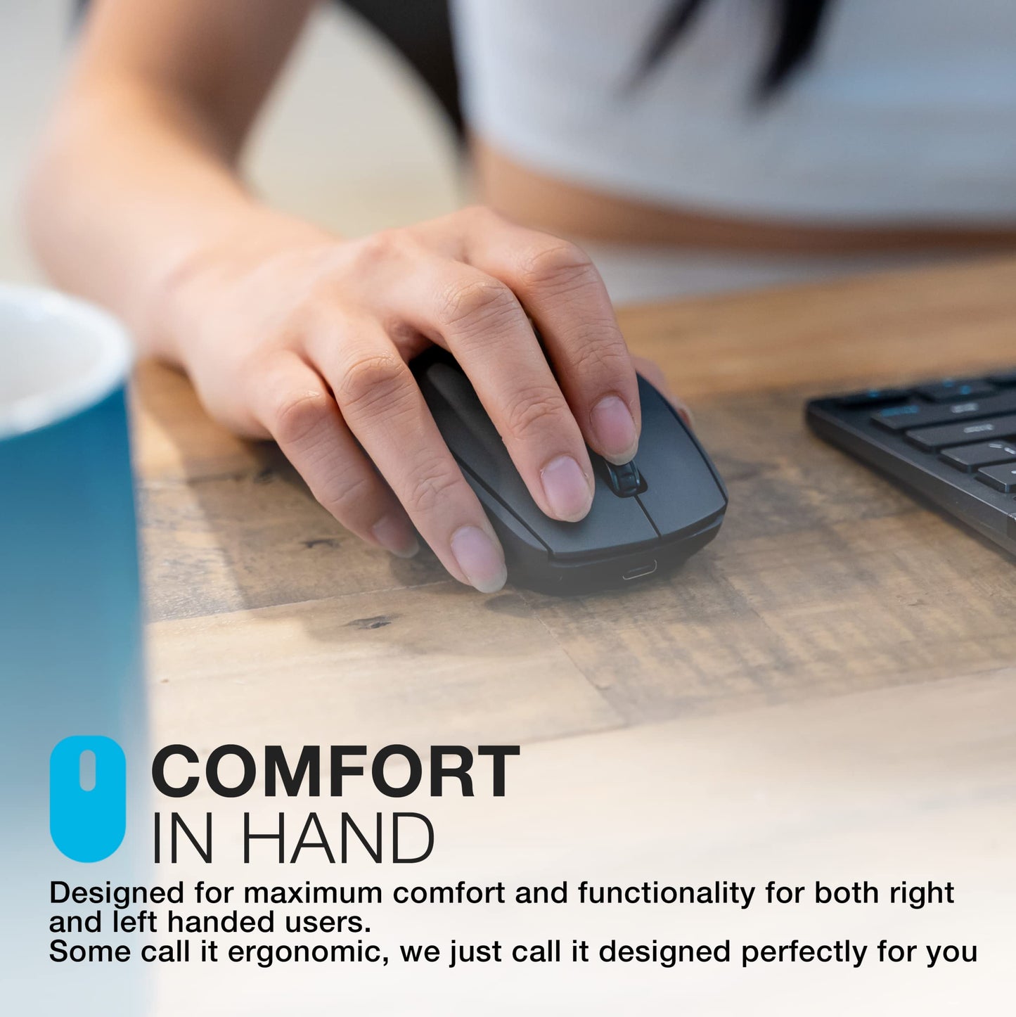 - JLab Go Charge Bluetooth Mouse, Rechargeable Wireless Mouse | Tri-Mode (BT 5.0/5.0/2.4Ghz) with USB-Dongle | Ergonomic | Multi Device Silent Mouse -