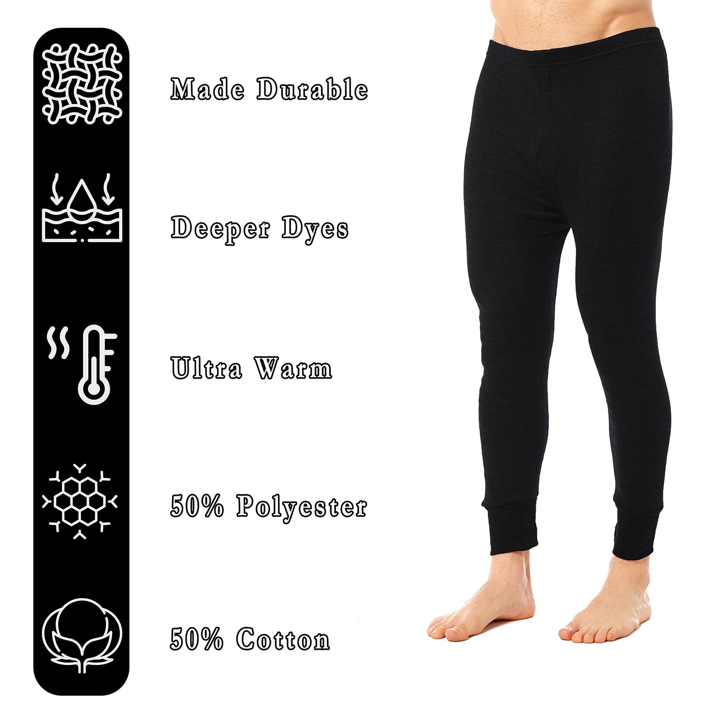 - Heatwave® Pack of 2 Men's Thermal Trousers Long Johns Warm Underwear Baselayer Thermals -