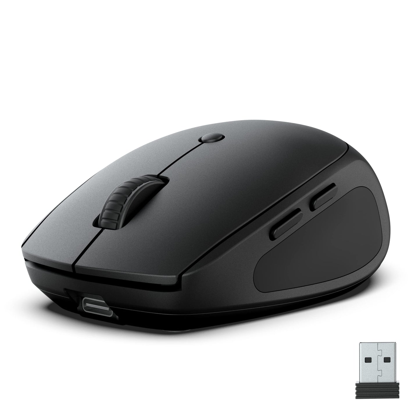 - JLab Go Charge Bluetooth Mouse, Rechargeable Wireless Mouse | Tri-Mode (BT 5.0/5.0/2.4Ghz) with USB-Dongle | Ergonomic | Multi Device Silent Mouse -