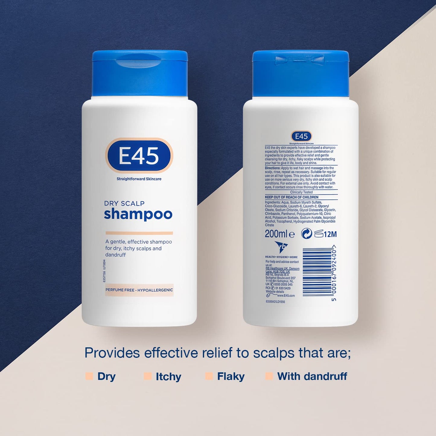 - E45 Dermatological Dry Scalp Shampoo 200 ml | E45 Shampoo For Dry Scalp Relief –
