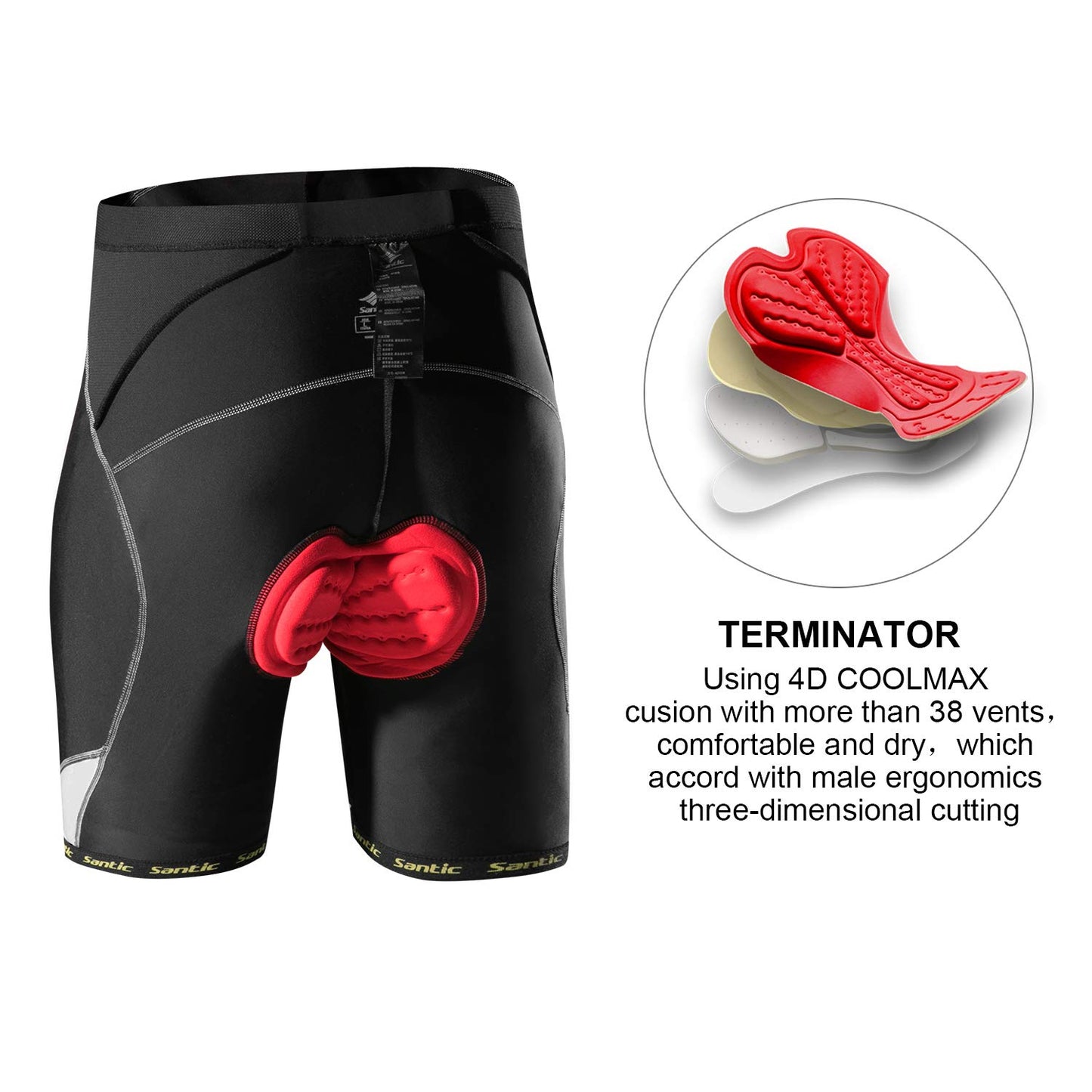 - Santic Mens Cycling Shorts | Padded Cycle Shorts -