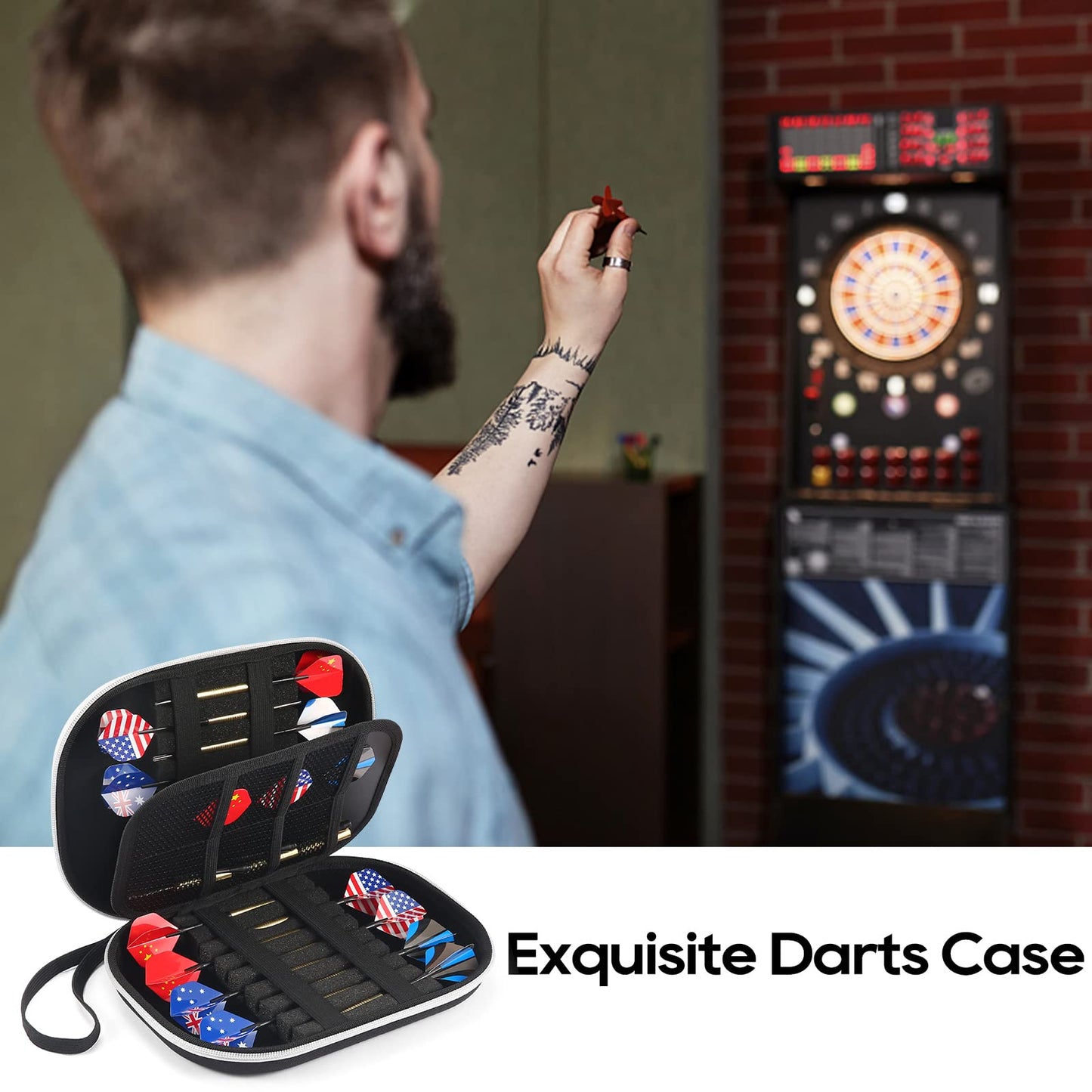 ATDAWN Aarts Case,Dart Case,Dart Cases Mens Holds 18 Darts,Portable & Durable