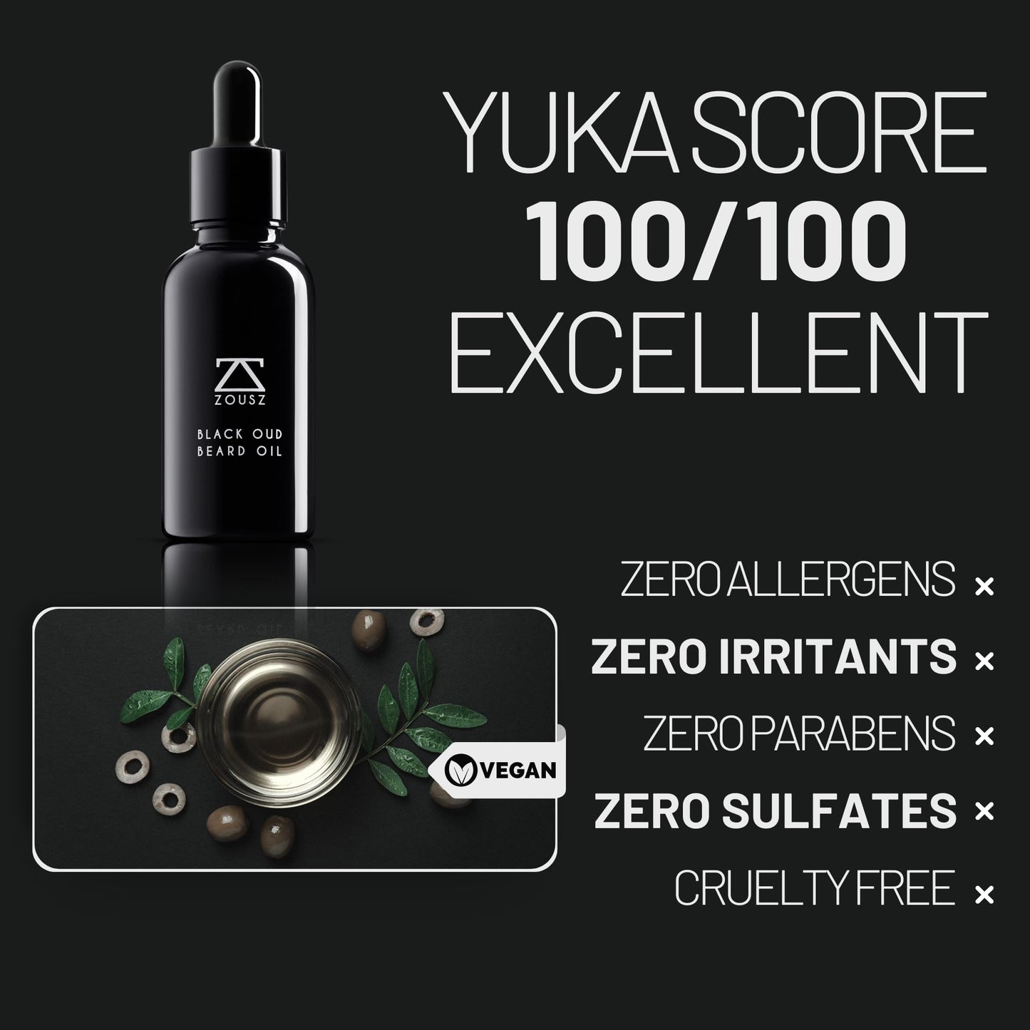 - ZOUSZ Beard Oil For Men - Black Oud & Sandalwood Scent, Beard Growth & Conditioning With Natural & Organic Essential Oils