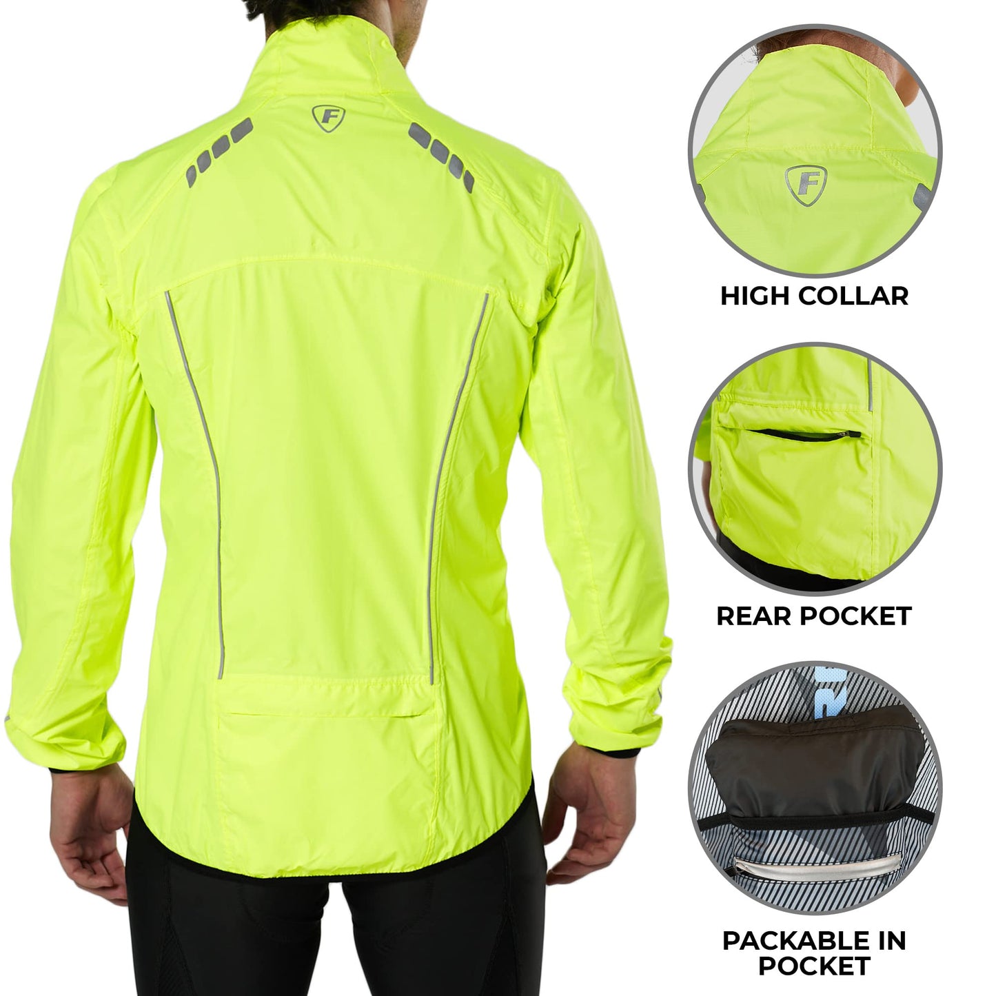 - Fdx Men’s Cycling Jacket | Waterproof Lightweight Breathable MTB Cycle Rain Tops -