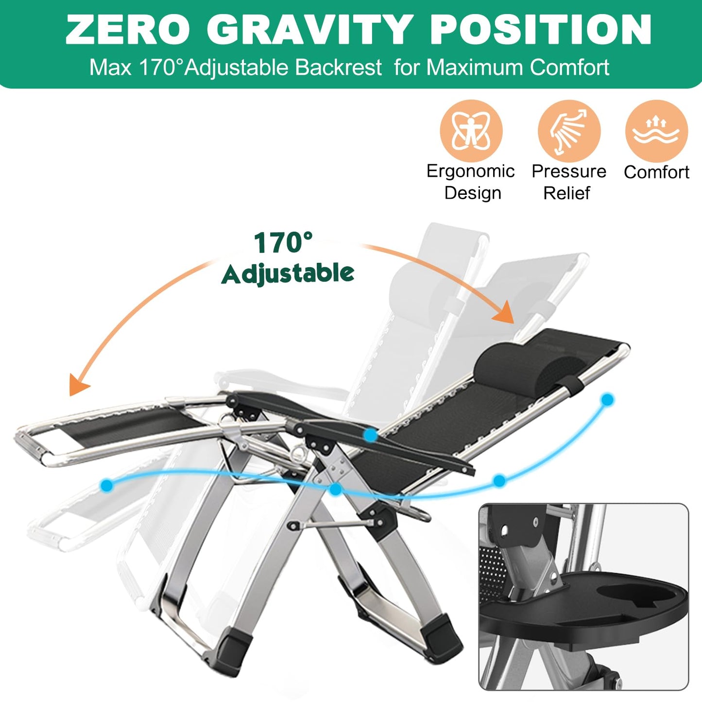 - Meulbaty Zero Gravity Chair | 200KG Load Capacity | Lounger For Home -