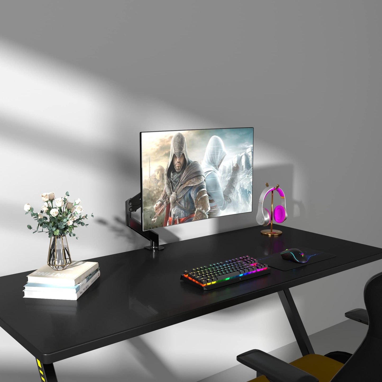 - Suptek | Single Monitor Arm | Gas Spring | Monitor Arm Desk Mount for 17-27 inch Monitors up to 6kg -