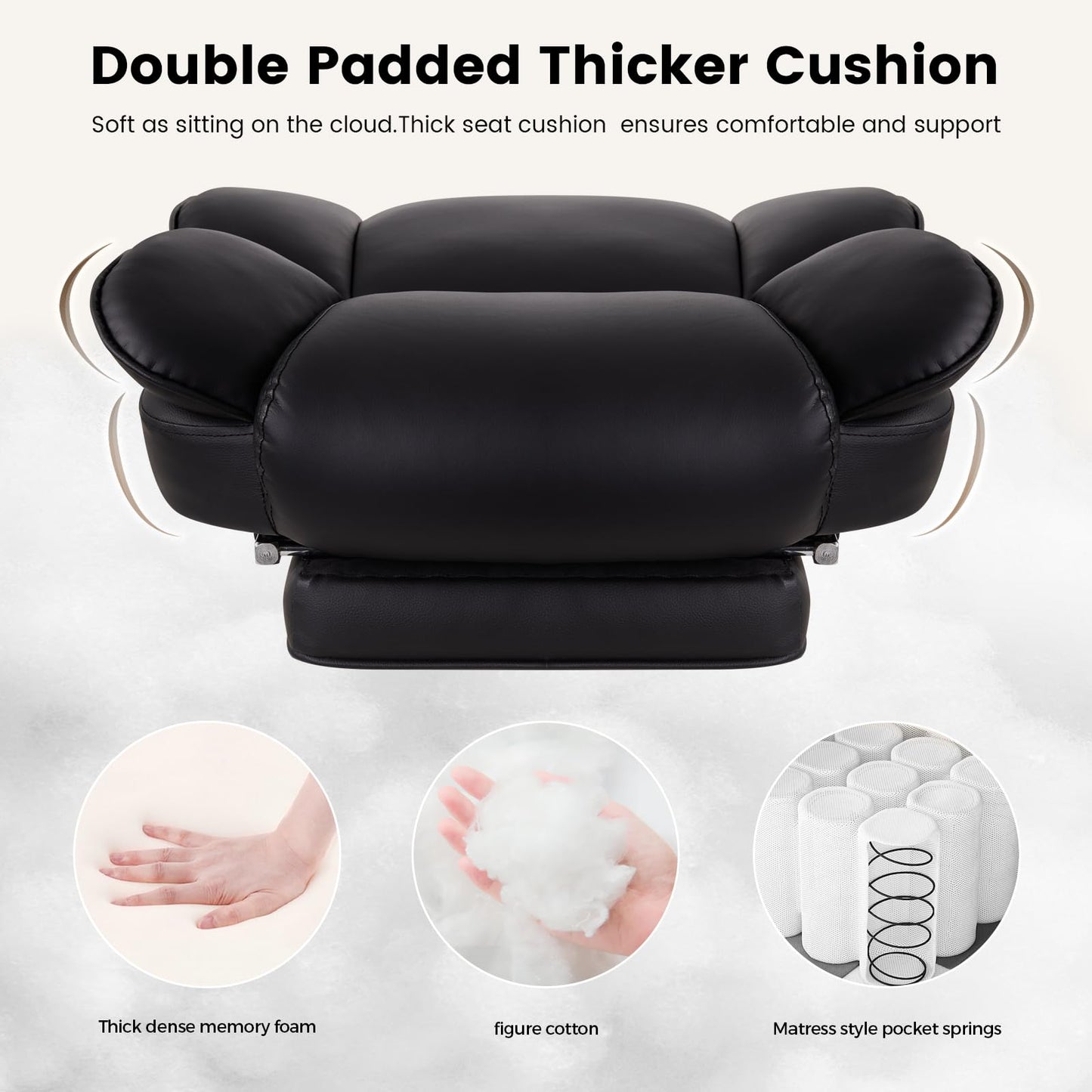 - IWMH Big and Tall Leather Office Chair 400LBS | High Back Reclining Desk Chair | Wide Seat & Footrest | Lifting Headrest Executive Office Chair -