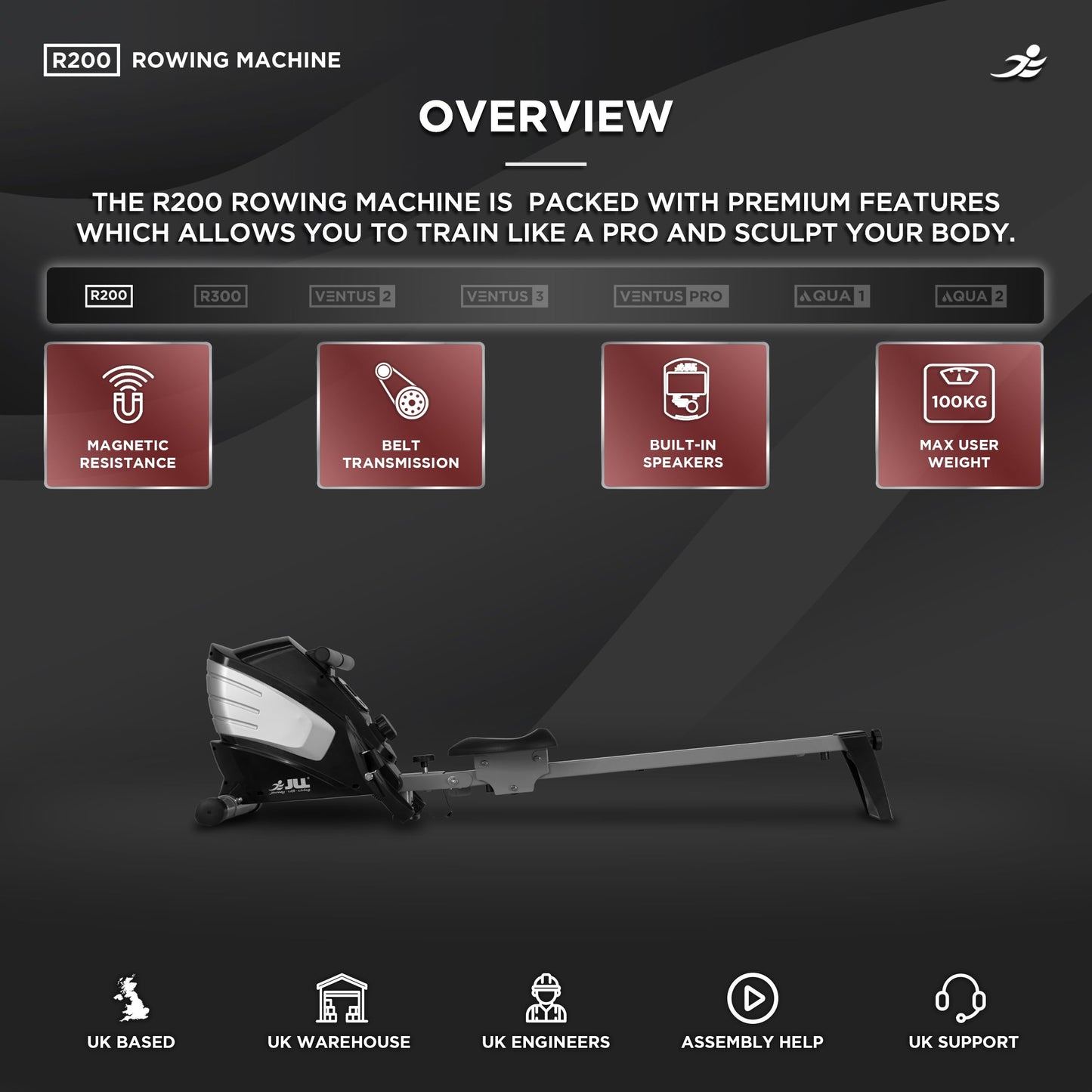 - JLL® R200 Luxury Home Rowing Machine | 2024 Model Rowing Machine -
