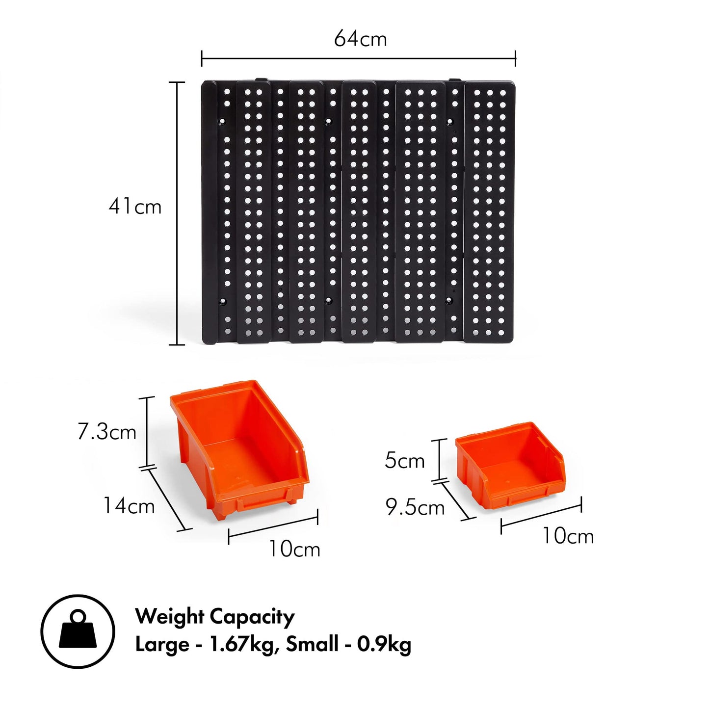 - VonHaus Workshop Storage - 30pcs Wall Mount Storage Organiser Bin for Tool Shed