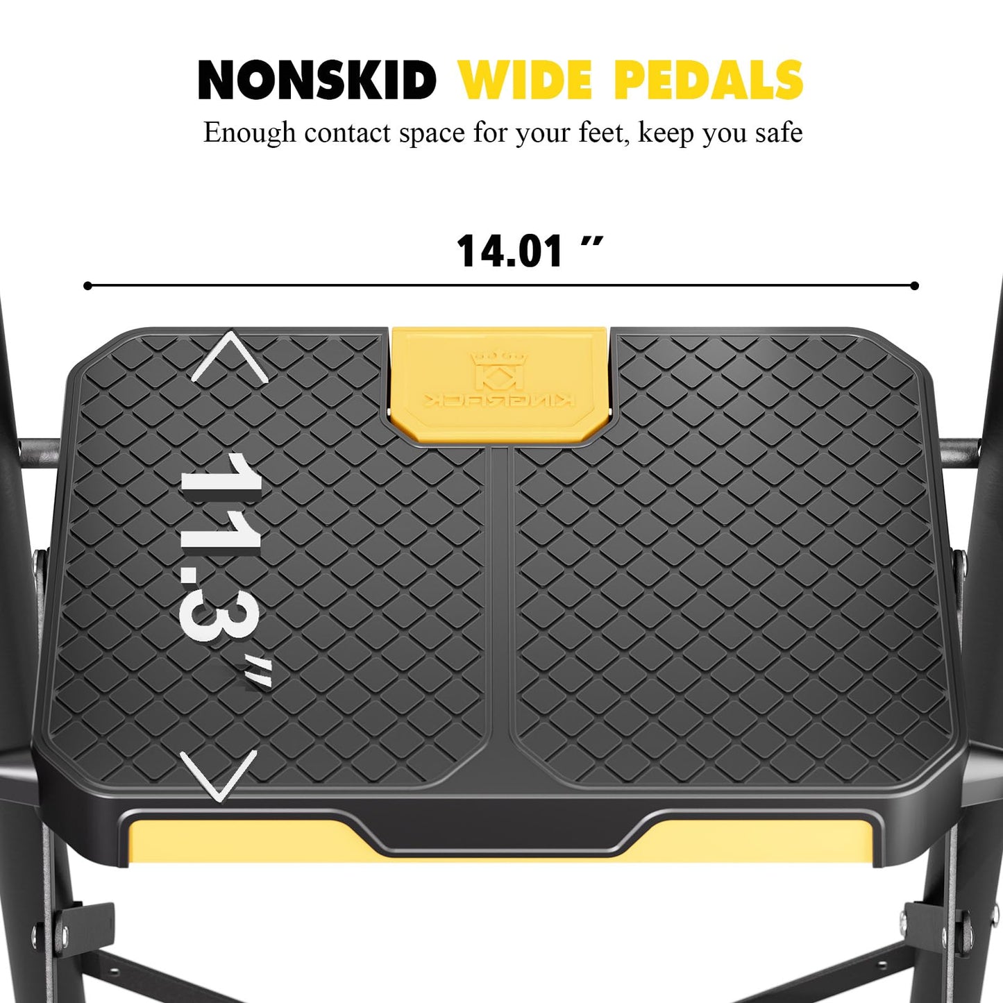 - KINGRACK 3 Step Ladder | 3 Step Folding With Anti-Slip Wide Pedal and Handrails -