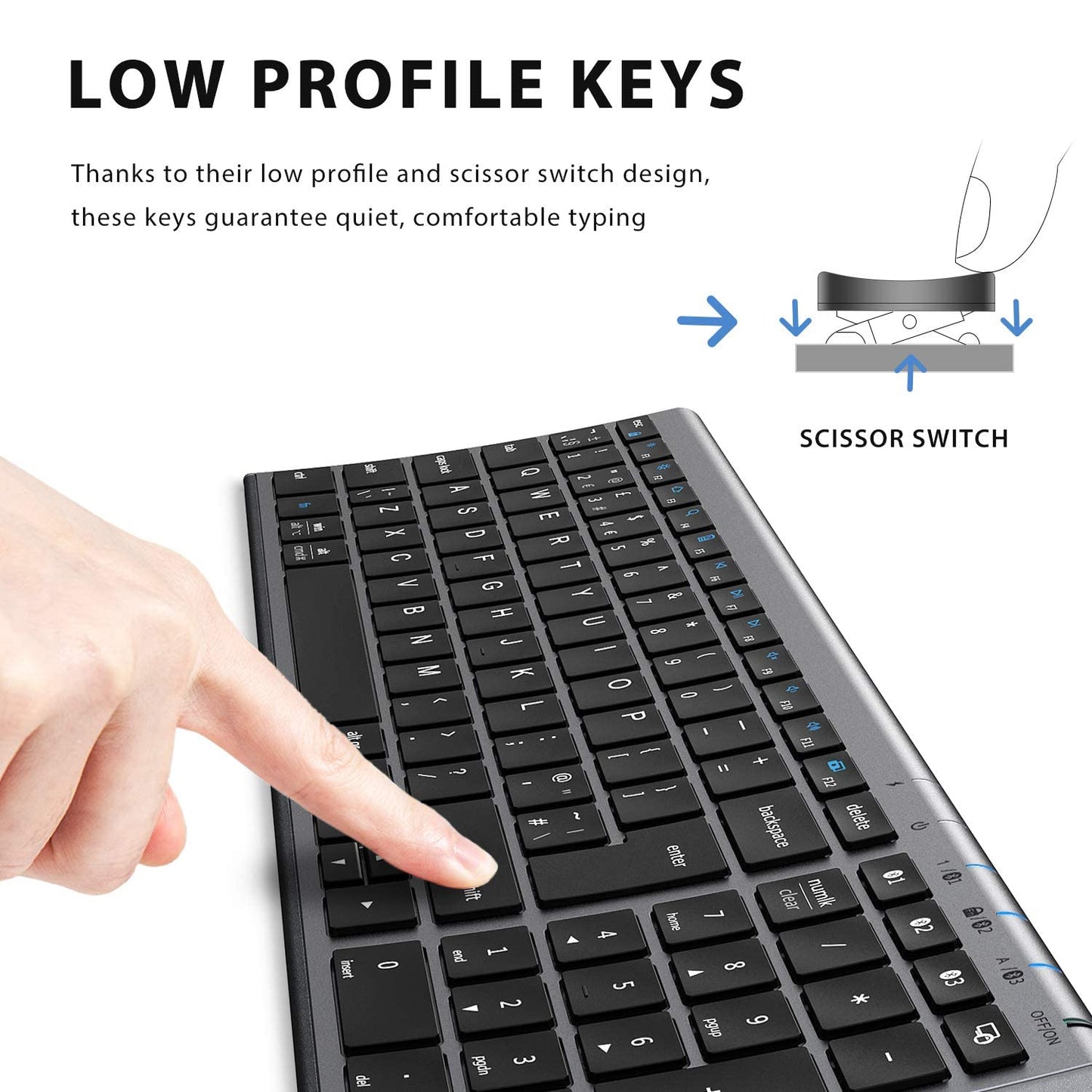 - iClever Wireless Keyboard | Bluetooth Keyboard | Stable Connection to Multi Devices -