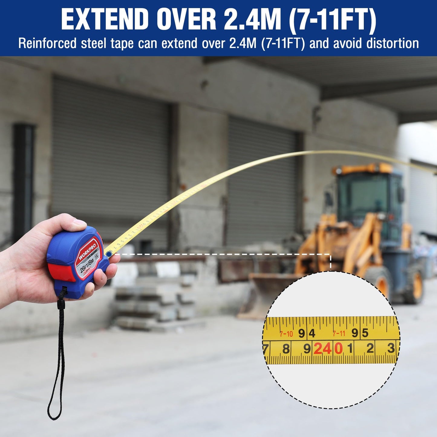 - WORKPRO Tape Measure 8M 26FT, Retractable Professional Measuring Tape