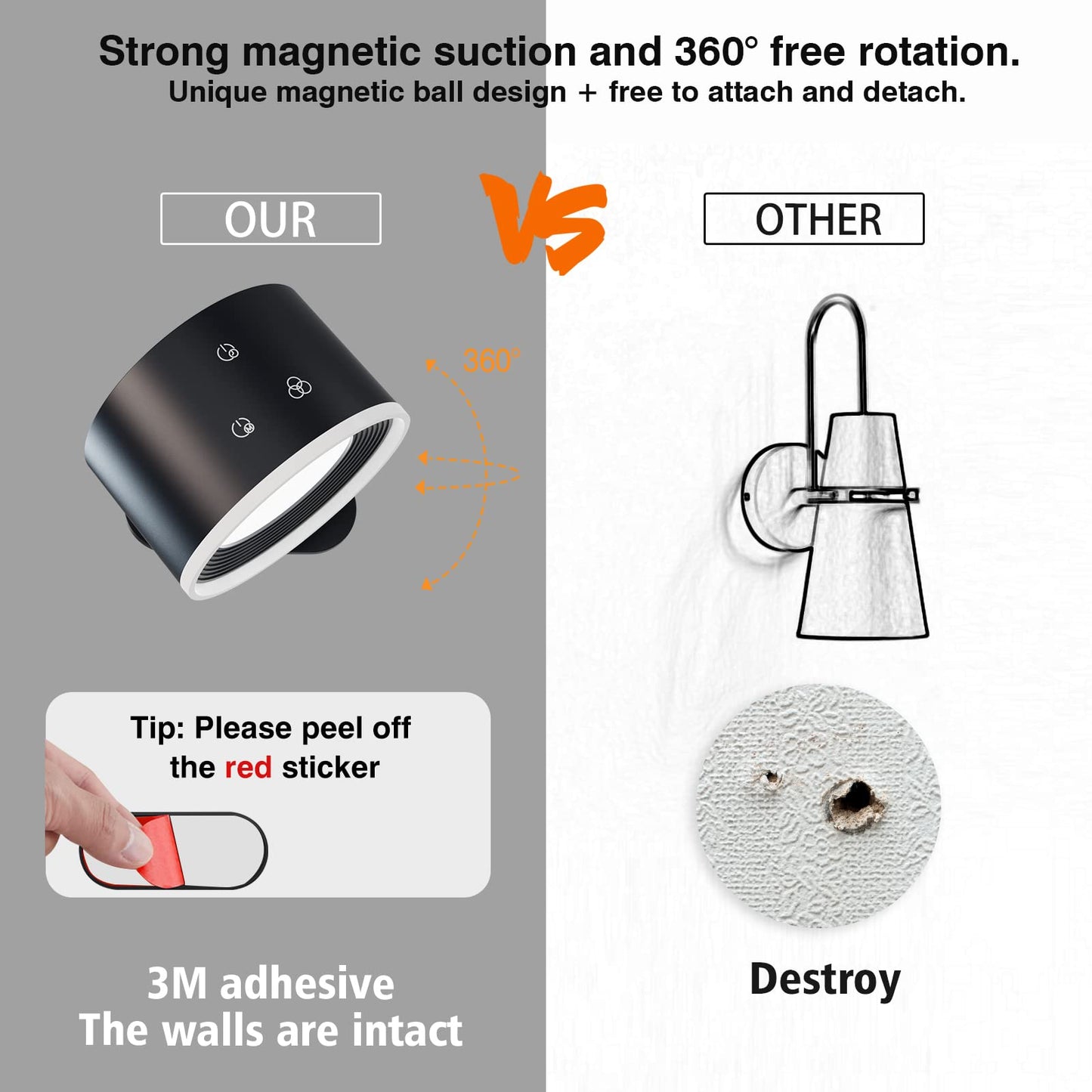 - Wall Light Indoor, Wall Lamp with Remote Control Dimmable RGB Ambient Lighting