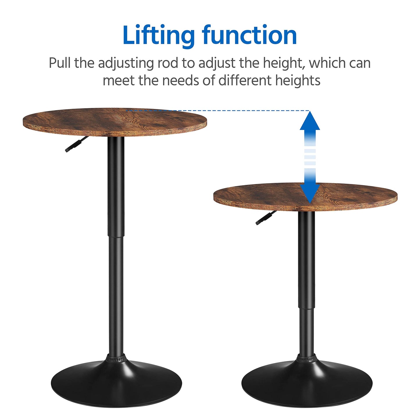 - Yaheetech Round Bar Table for Cocktail Bar, Home Bar or Pub.