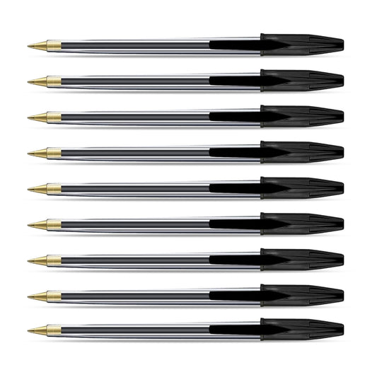 - G4GADGET Premium Pack of 10 Black Biro Ballpoint Pens | Medium Tip for Fluent | Smooth Writing -