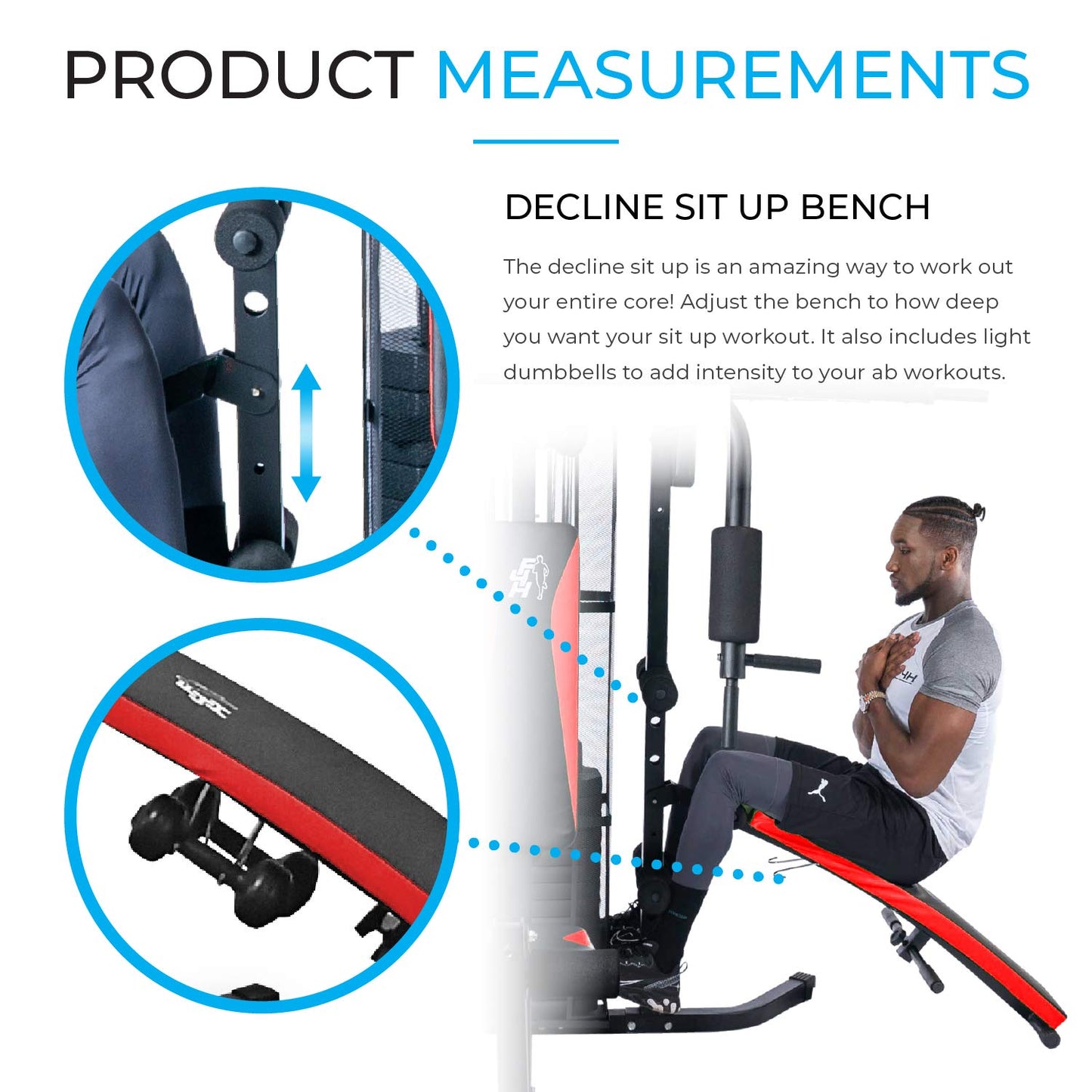 - Fit4home Multi Gym Workout Station | Home Fitness Body Exercise Machine | Total-body Workout | Multifunctional Workout Station | TF-7005A, (81.64 KG) -