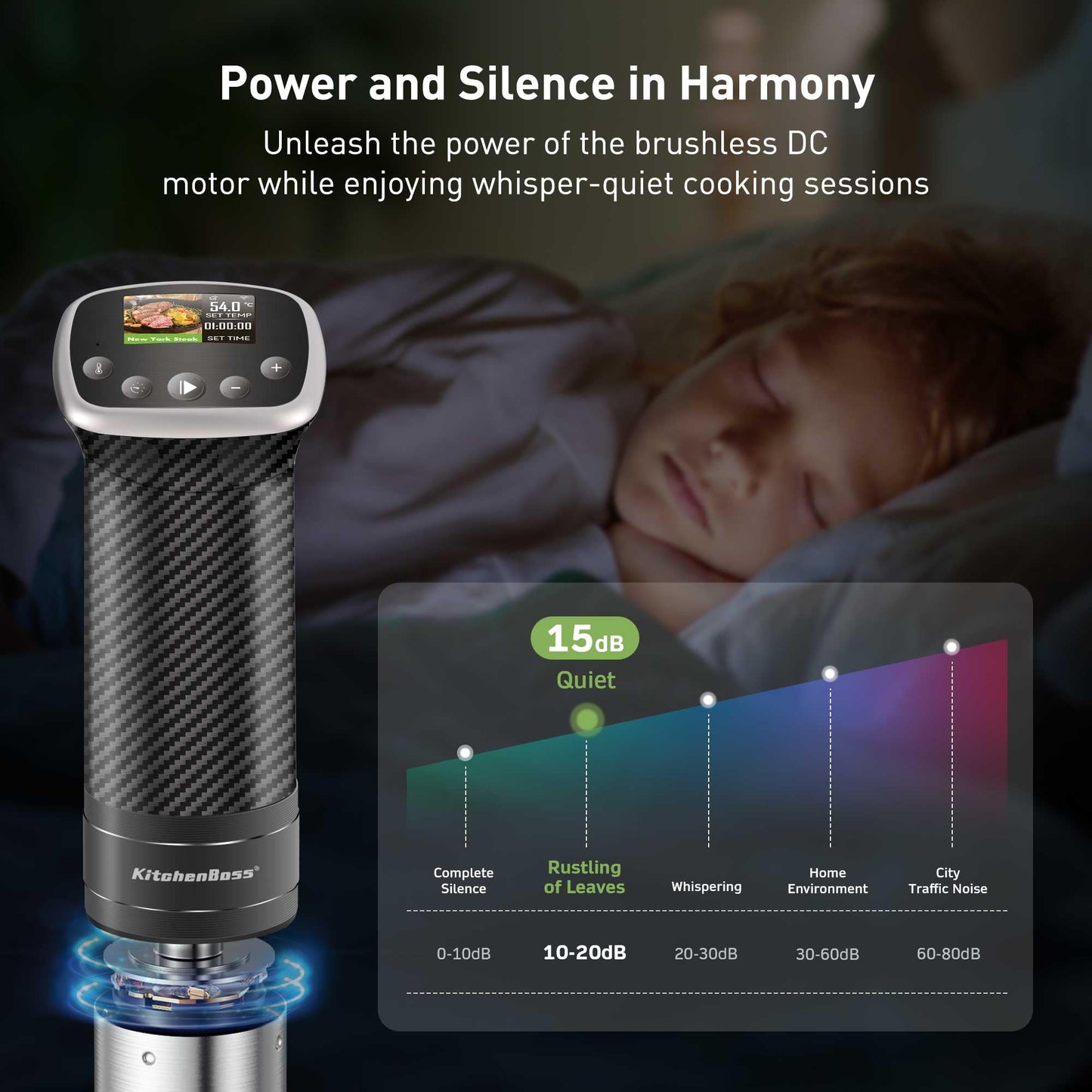 - KitchenBoss WIFI Sous Vide Machine | Sous Vide Cooker | Ultra Quiet Cooking Machine -