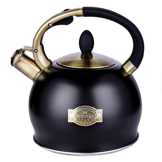 - SUSTEAS Stove Top Whistling Tea Kettle | Surgical Stainless Steel Teakettle Teapot | 3L | Black -