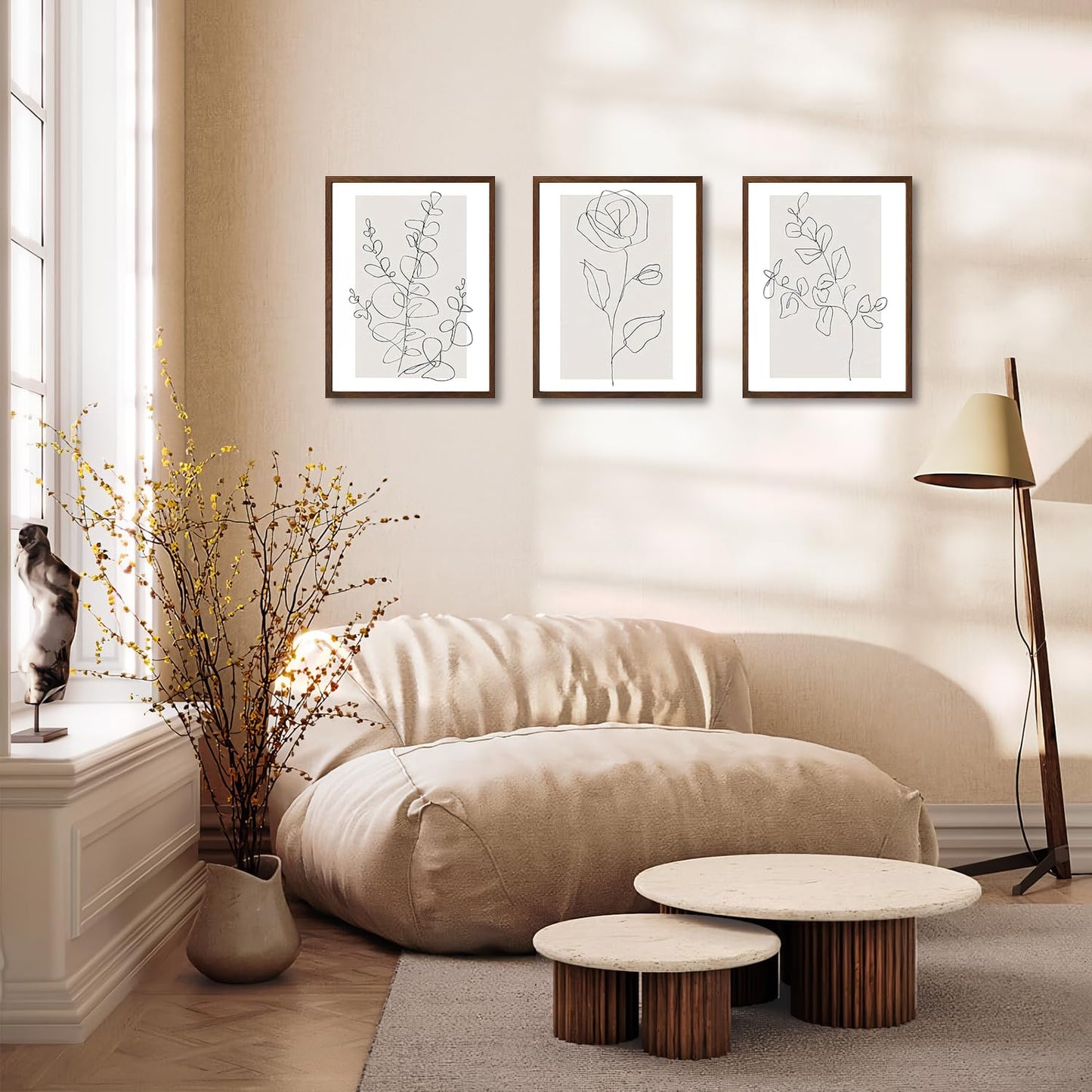 Dazzlewall Abstract Botanical Wall Decor Poster Minimalist Flower Line Wall Poster for Bedroom Living Room Decor 12x16 in Unframed Set of 3