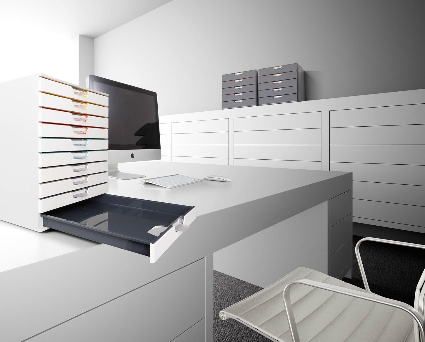 - Durable VARICOLOR MIX 10 Drawer Unit | Desktop Drawer Set with 10 Colour Coded Draws | Ideal for Storing Documents and Paper Work -