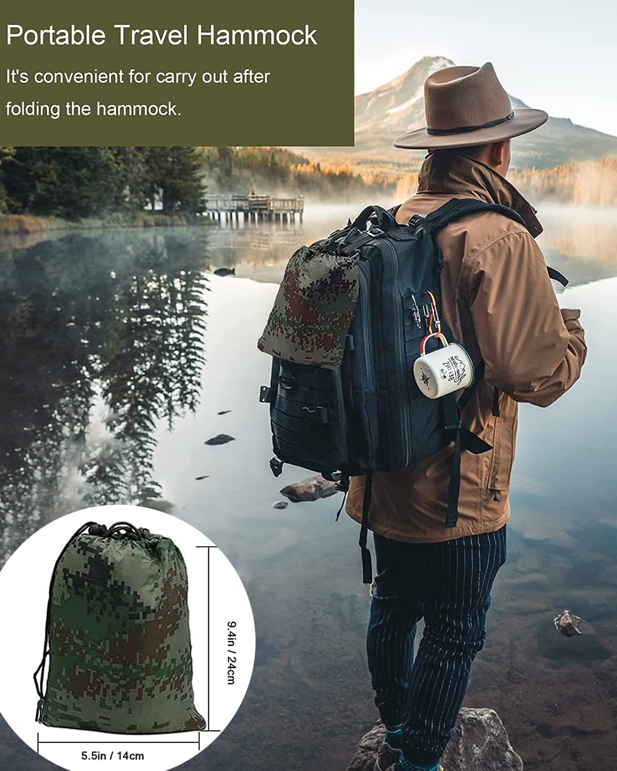 - Uplayteck Camping Hammock with Mosquito Net - Ultra Lightweight Durable Double/Single Travel Hammock 210T -