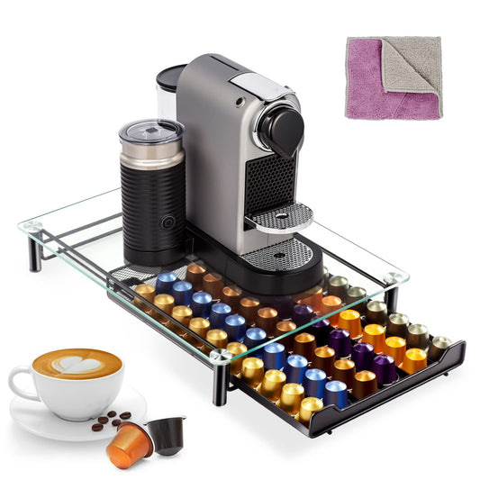 - Masthome Coffee Pods Storage | 60 Capsule Drawer & Machine Stand -