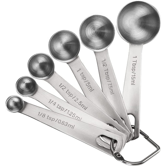 - Rena Chris Measuring Spoons | Premium Heavy Duty 18/8 Stainless Steel Measuring Spoons Set | Set of 6 -