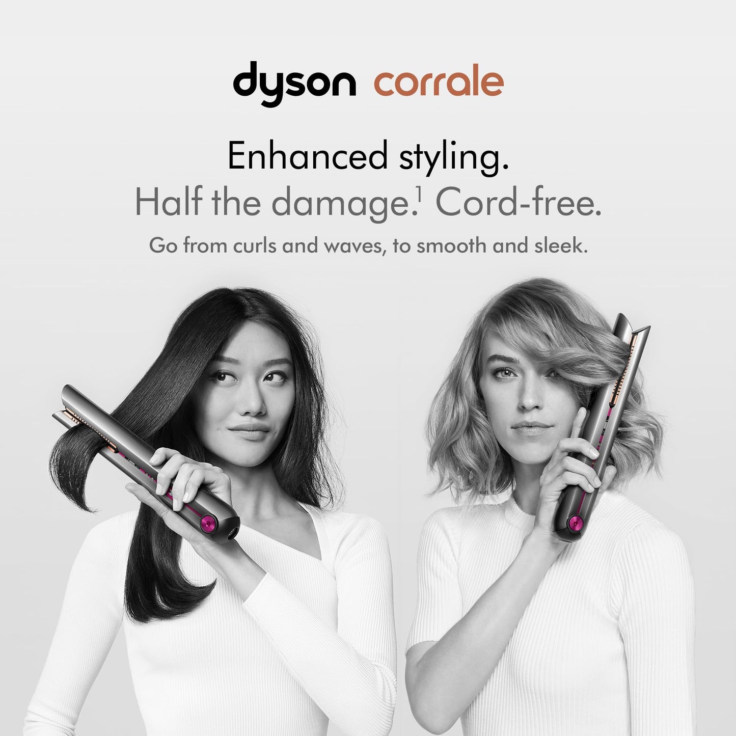 - Dyson HS03 Corrale Hair Straightener 322991-02 Fushia Nickel -