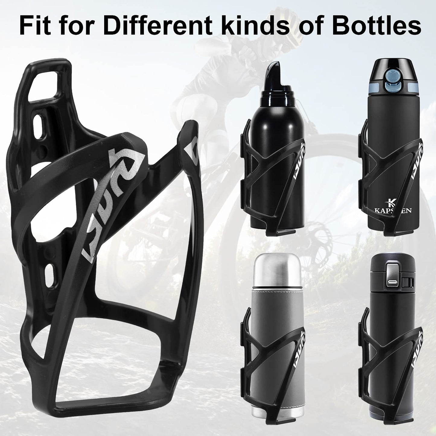 Bike Bottle Holder with 700ml Water Bottle - Premium BPA Free Leak Proof Bike Water Bottle with Bottle Cage, Cycling Drink Bottle Holder for Road Bike, Mountain Bike and Kids Bike (Black)