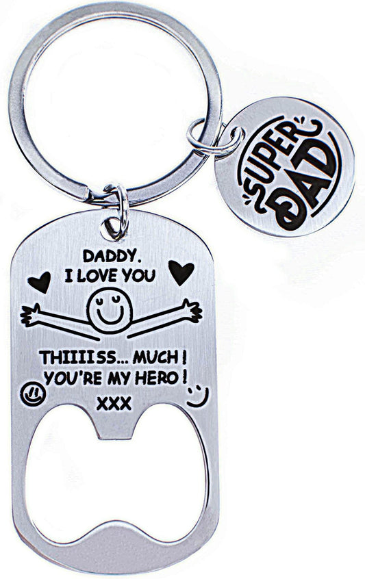 - ZARAMI Personalised keyring Daddy I Love You Keyring Father’s Day Gifts from Daughter and Son Daddy Birthday gifts Presents for Dad
