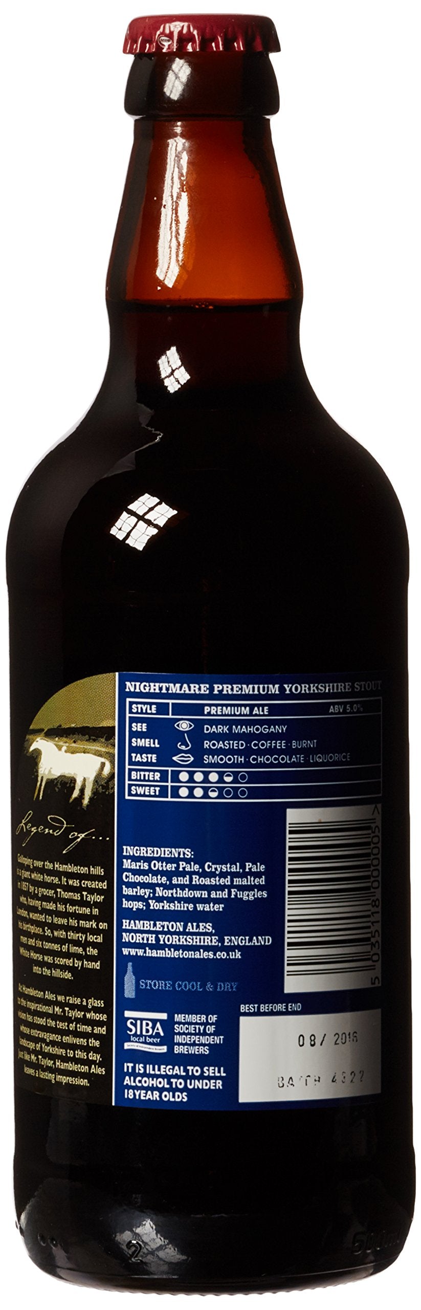 - Hambleton Brewery | Nightmare Porter | 500ml bottle | 5.0% ABV | Pack of 8 -