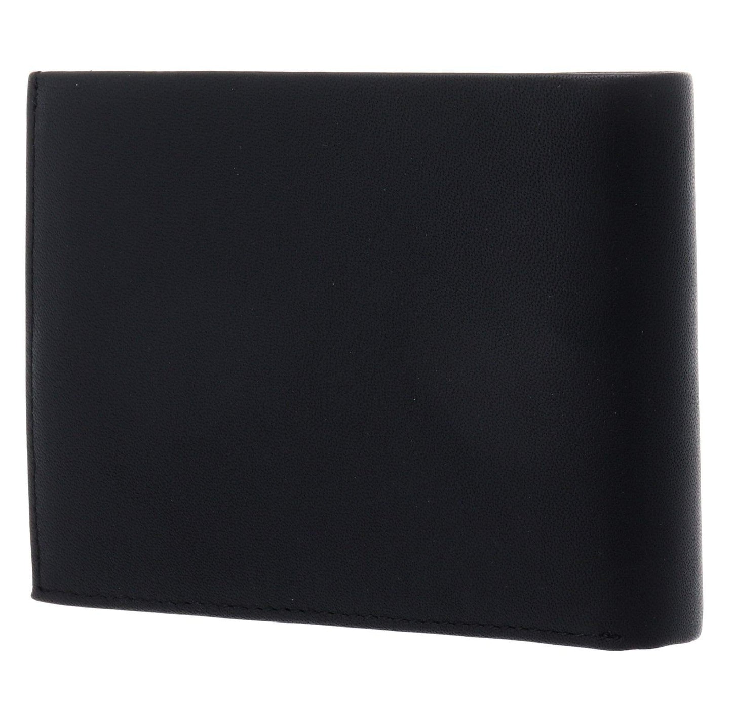 Calvin Klein - Men's Leather Wallet - Billfold Wallet For Men - Black Leather - Card Holder - Coin Pocket - 100% Genuine Leather - Plaque Detail