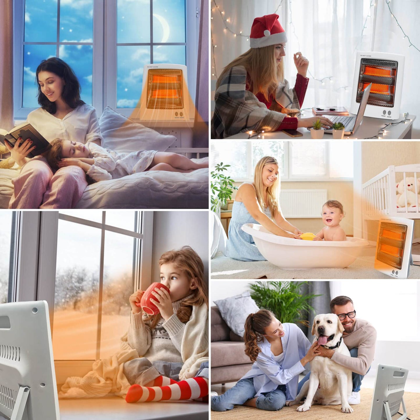 - SONBION Infrared Heater | 800W Halogen Heater with 2 Heat Settings -