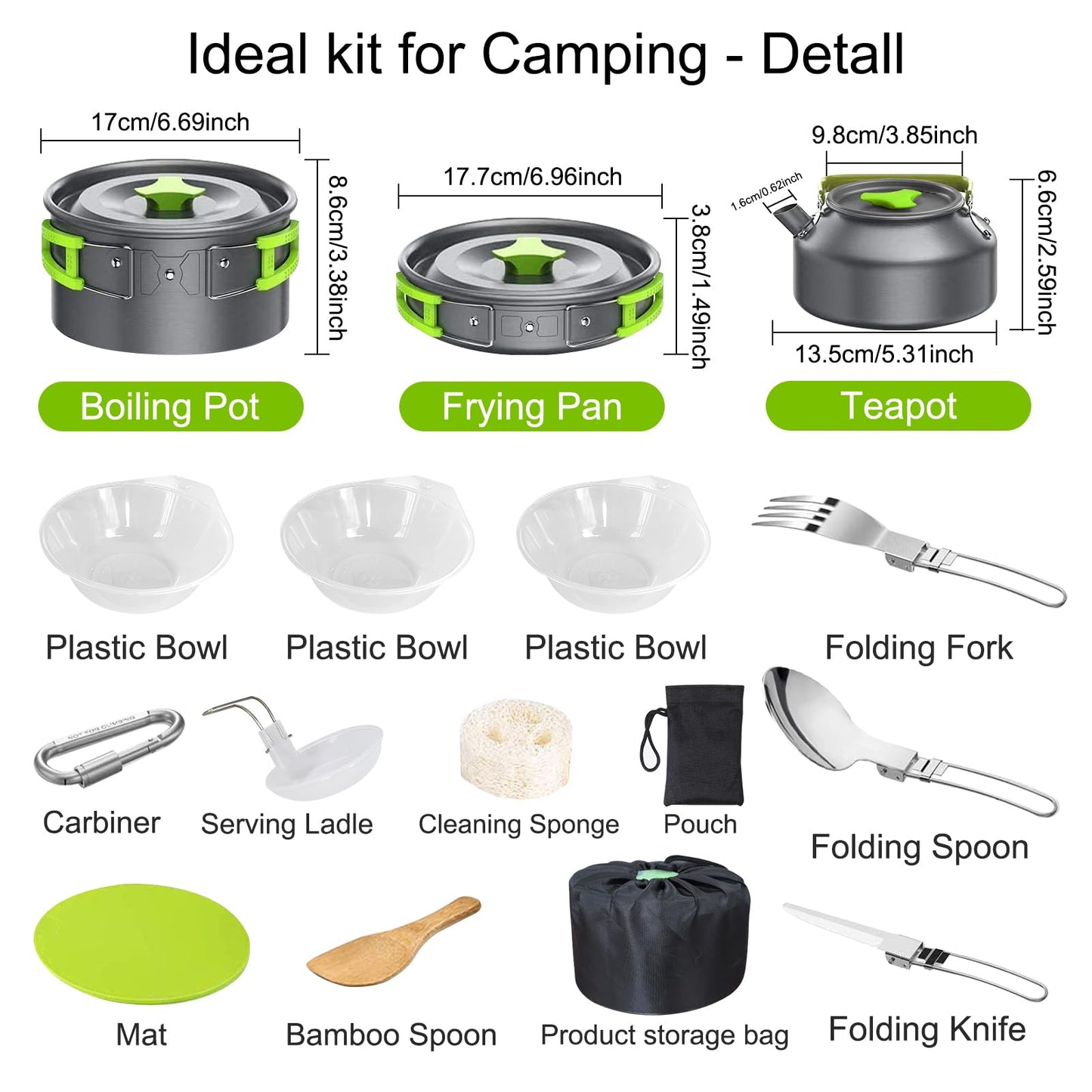 - LAMTOR Camping Cookware Kit | Portable Aluminum Outdoor Camping Cooking Set | Camping Pots and Pans Set -