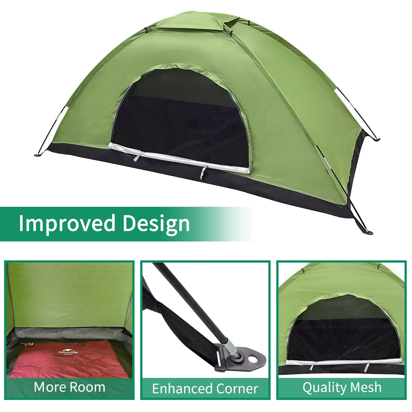 2 Man Tent Waterproof, Easy Set Up Lightweight Windproof Camping Tent, Compact 2 Person Dome Tent for Camping, Festivals, Backpacking, Hiking