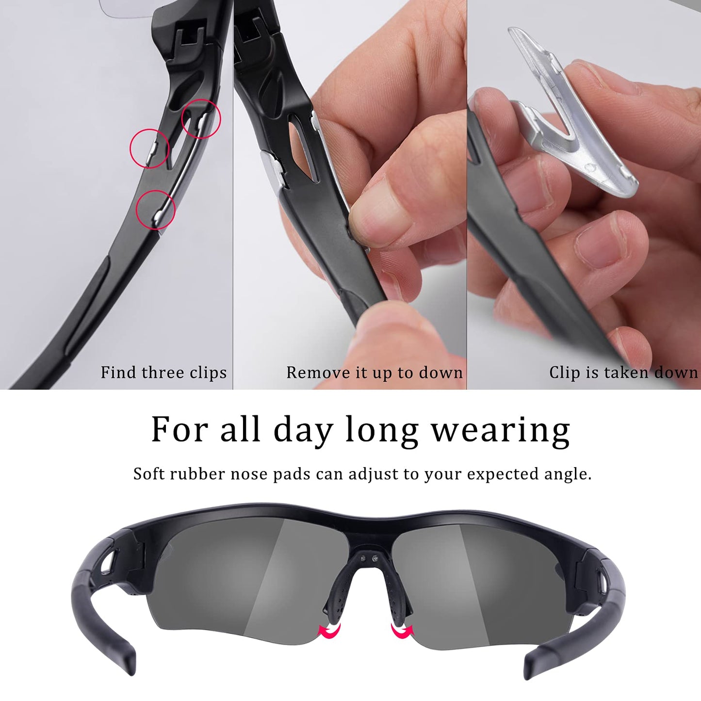 - ROCKBROS Photochromic Cycling Glasses|  3 in 1 Intelligence Lenses -