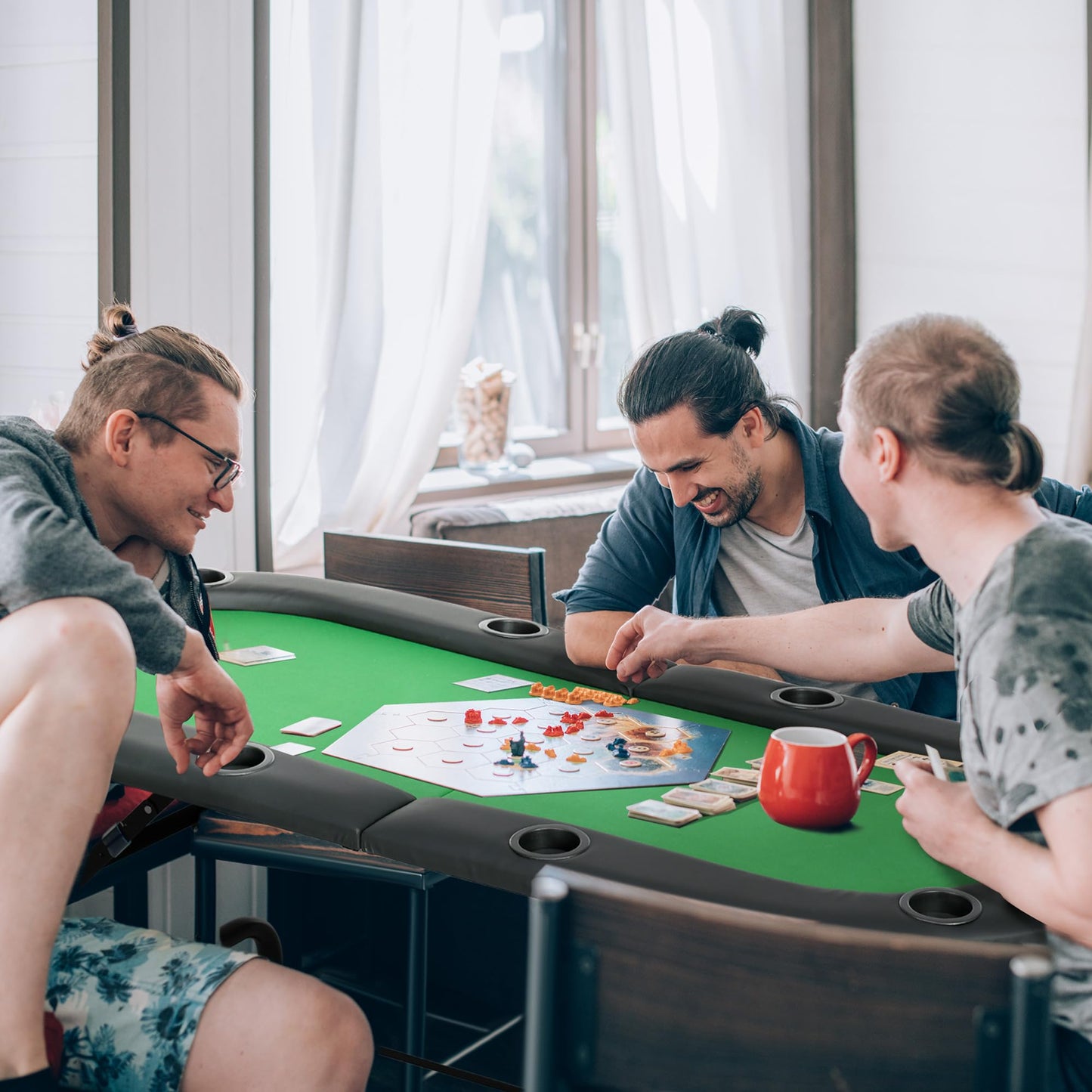 - HOMCOM Poker Table 1.85m Folding Top for | 8 Players Casino | Chip Trays | Drink Holders -