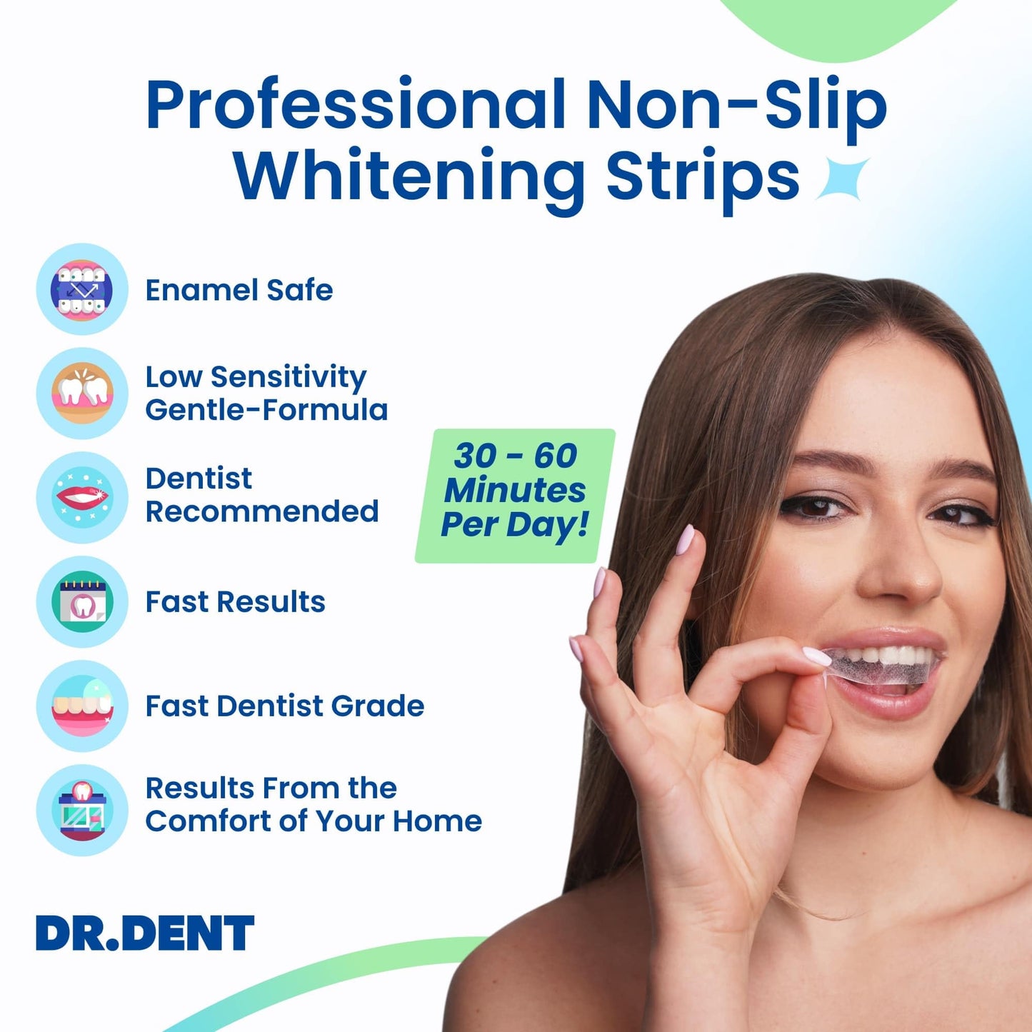 - DRDENT Professional Teeth Whitening Strips 21 Treatments | Safe for Enamel | Non Sensitive Teeth Whitening -