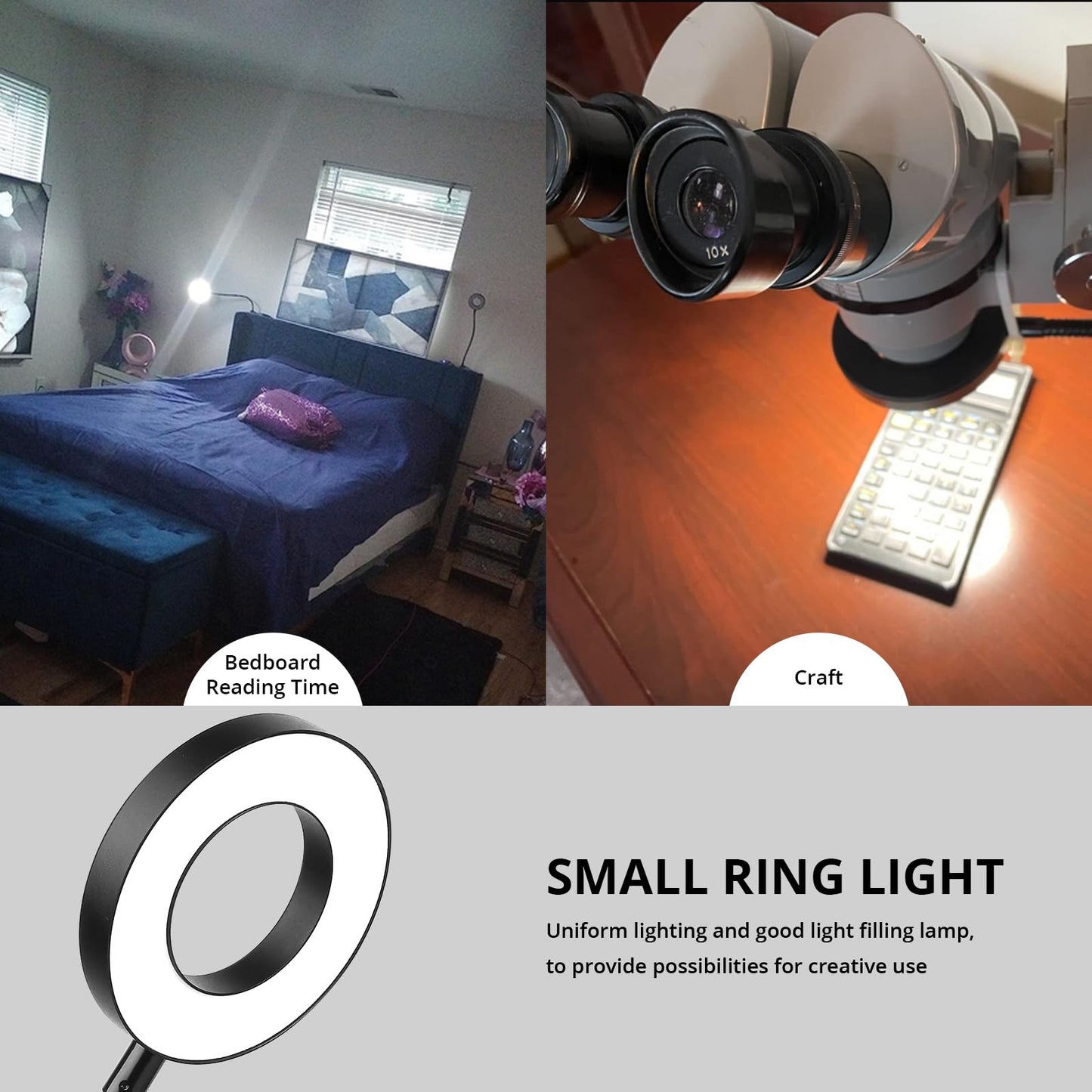 - Woputne Desk Lamp Clip Light, 10 Dimmable Brightness 3 Light Modes Reading Light