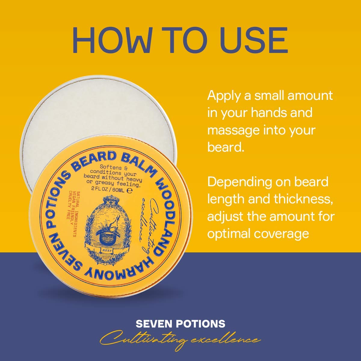 - Seven Potions Soft Beard Balm for Men | Conditioning Beard Softener -