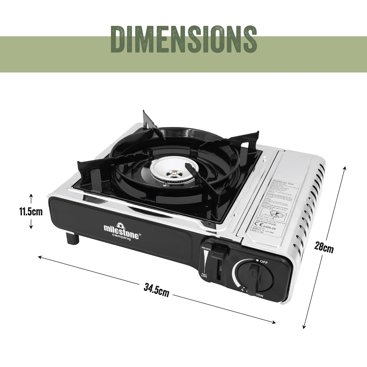 - Milestone Camping 18959 Stainless Steel Portable Camping Stove | Gas Powered -