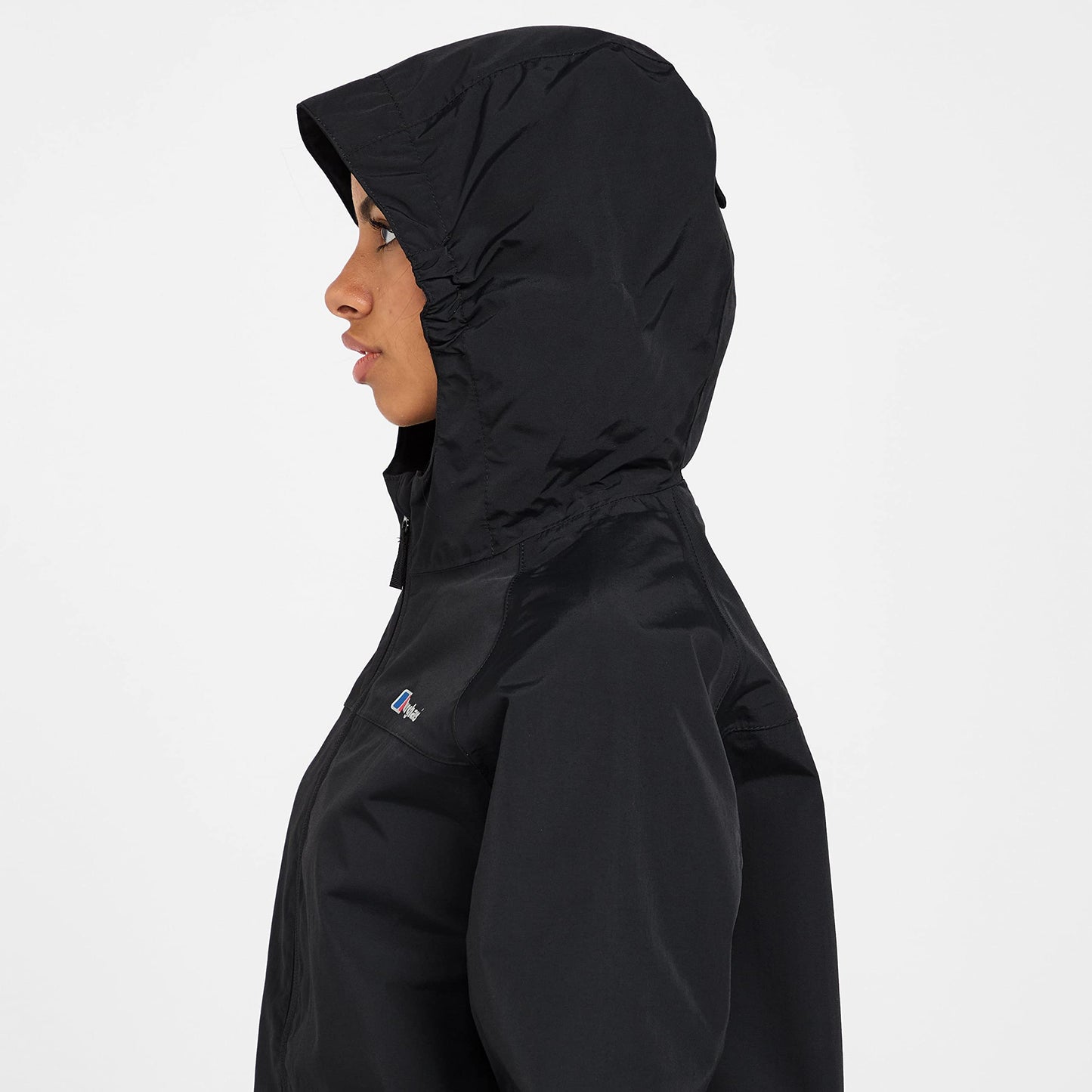 Berghaus Bowood Kids' Waterproof Jacket with Adjustable Hood, Kids' Rain Coat, Kids' Hiking & Outdoor Recreation Clothing (13 Years, Black)