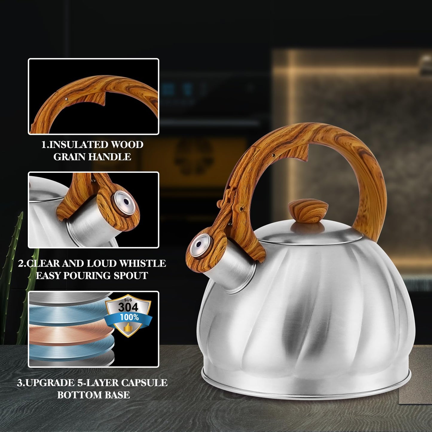 - Haus Roland Tea Kettle | Whistling Kettle | Stainless Steel -